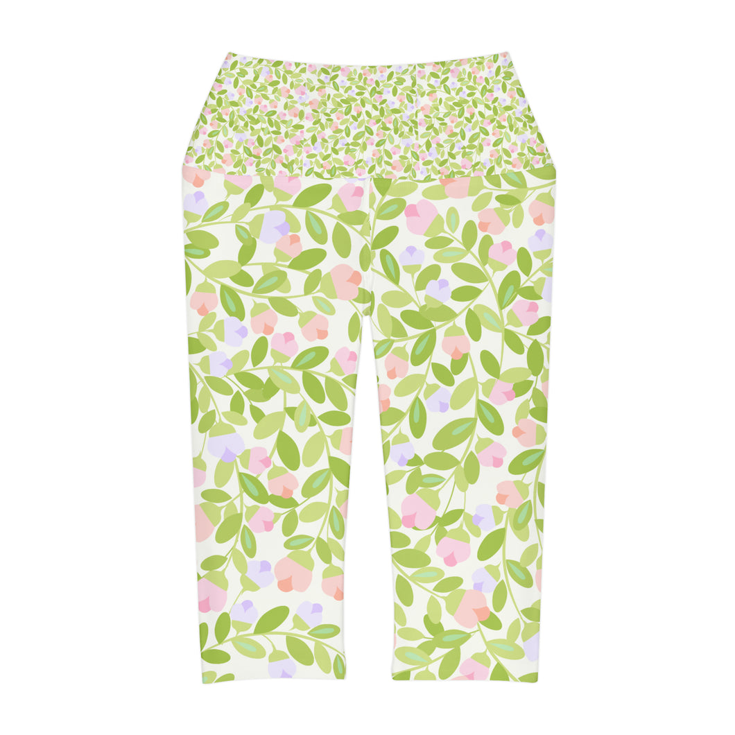 Floral Yoga Capri Leggings