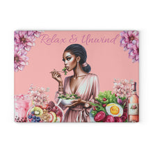 Load image into Gallery viewer, Glass Cutting &amp; Cheese Board (Relax &amp; Unwind)