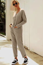 Load image into Gallery viewer, Buttoned Drop Shoulder Pocket Jumpsuit