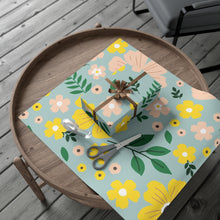 Load image into Gallery viewer, Blue Floral Gift Wrap