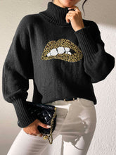Load image into Gallery viewer, Lip Turtleneck Long Sleeve Sweater