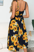 Load image into Gallery viewer, Smocked Sunflower Printed Sleeveless Cami Dress