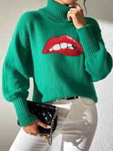 Load image into Gallery viewer, Lip Turtleneck Long Sleeve Sweater