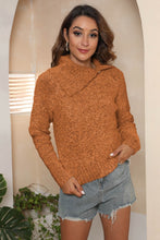Load image into Gallery viewer, Asymmetrical Neck Long Sleeve Pullover Sweater