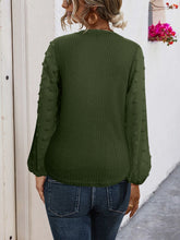 Load image into Gallery viewer, Tied Swiss Dot V-Neck Long Sleeve Blouse