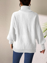 Load image into Gallery viewer, Heart Turtleneck Long Sleeve Sweater