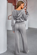Load image into Gallery viewer, Dropped Shoulder Hoodie and Drawstring Pants Active Set