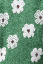 Load image into Gallery viewer, Flower Half Zip Long Sleeve Sweater