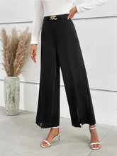 Load image into Gallery viewer, Honey Chain Detail Slit Straight Pants