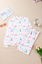 Load image into Gallery viewer, Printed Round Neck Long Sleeve Top and Pants Lounge Set
