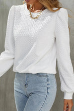 Load image into Gallery viewer, Textured Round Neck Long Sleeve Top