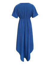 Load image into Gallery viewer, Twisted High-Low Short Sleeve Blouse