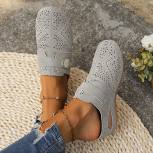 Load image into Gallery viewer, Suede Round Toe Wedge Sandals
