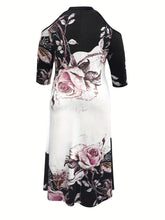 Load image into Gallery viewer, Plus Size Cutout Printed Cold Shoulder Dress
