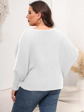 Load image into Gallery viewer, Full Size Boat Neck Batwing Sleeve Sweater