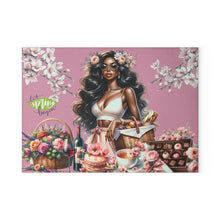 Load image into Gallery viewer, Glass Cutting or Cheese Board (Pink Spring)