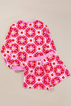Load image into Gallery viewer, Geometric Round Neck Top and Shorts Set