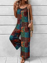 Load image into Gallery viewer, Printed Scoop Neck Spaghetti Strap Jumpsuit