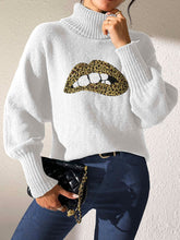 Load image into Gallery viewer, Lip Turtleneck Long Sleeve Sweater