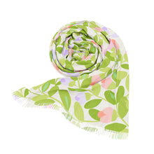Load image into Gallery viewer, Pink and Green Sheer Floral Scarf