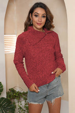 Load image into Gallery viewer, Asymmetrical Neck Long Sleeve Pullover Sweater