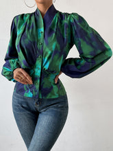 Load image into Gallery viewer, Honey Tie-Dye Button Up Balloon Sleeve Blouse