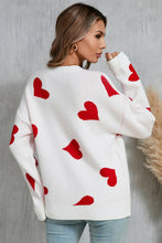 Load image into Gallery viewer, Angel Wings Heart Round Neck Dropped Shoulder Sweater
