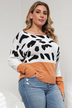 Load image into Gallery viewer, Plus Size Leopard Round Neck Long Sleeve Sweater