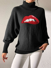 Load image into Gallery viewer, Lip Turtleneck Long Sleeve Sweater
