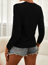 Load image into Gallery viewer, Cutout Long Sleeve Round Neck Top