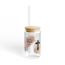 Load image into Gallery viewer, &quot;She Is Strong&quot; 16oz Glass with Bamboo Lid and Straw