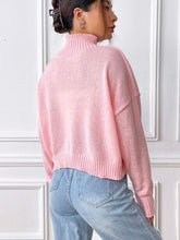 Load image into Gallery viewer, Flower Turtleneck Long Sleeve Sweater