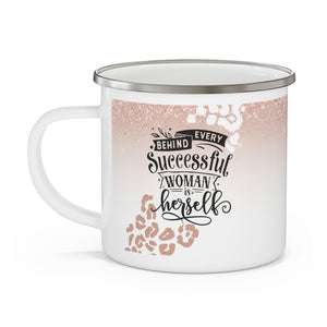 Behind Every Successful Woman Enamel Inspiration Mug
