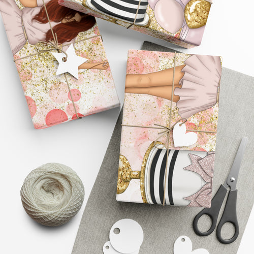 Birthday Girl  Wrapping Paper (White Girl Design) 30 x 144
