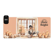 Load image into Gallery viewer, &quot;Shine Bright&quot; Large Phone Charging Mouse Desk Pad (Black Girl Design)