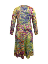 Load image into Gallery viewer, Plus Size Printed Round Neck Long Sleeve Dress