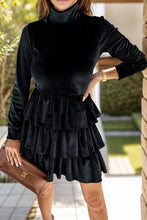 Load image into Gallery viewer, Ruffled Layered Long Sleeve Mini Dress