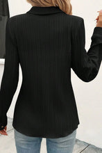 Load image into Gallery viewer, Textured Collared Neck Long Sleeve Shirt