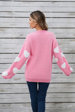 Load image into Gallery viewer, Angel Wings Heart Dropped Shoulder Long Sleeve Sweater