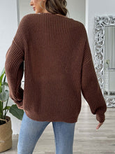 Load image into Gallery viewer, Contrast Trim Dropped Shoulder Long Sleeve Sweater