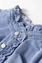 Load image into Gallery viewer, Frill Button Up Long Sleeve Denim Top
