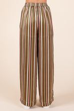Load image into Gallery viewer, Mittoshop Striped Satin Elastic Waist Wide Leg Pants