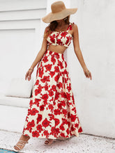 Load image into Gallery viewer, Honey Floral Tie Shoulder Top and Tiered Maxi Skirt Set