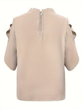 Load image into Gallery viewer, Ruched Mock Neck Half Sleeve Blouse