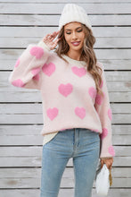 Load image into Gallery viewer, Angel Wings Heart Dropped Shoulder Long Sleeve Sweater
