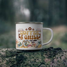 Load image into Gallery viewer, &quot;Coffee and Chill&quot; Enamel Coffee Mug