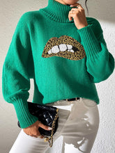 Load image into Gallery viewer, Lip Turtleneck Long Sleeve Sweater