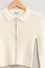 Load image into Gallery viewer, HYFVE Ribbed Double Zip Cropped Cardigan