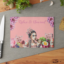 Load image into Gallery viewer, Glass Cutting &amp; Cheese Board (Relax &amp; Unwind)