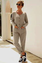 Load image into Gallery viewer, Buttoned Drop Shoulder Pocket Jumpsuit